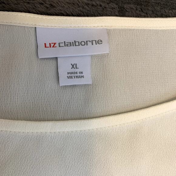 Liz Claiborne Ivory Shorter Boxy Style Women's Top Size XL NWOT - Picture 2 of 8